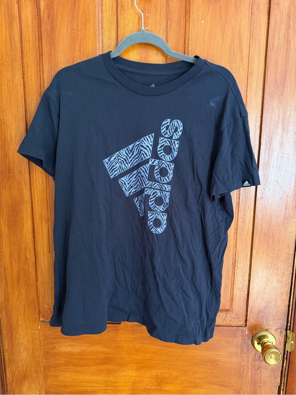 Adidas Navy Tee with Zebra Logo
